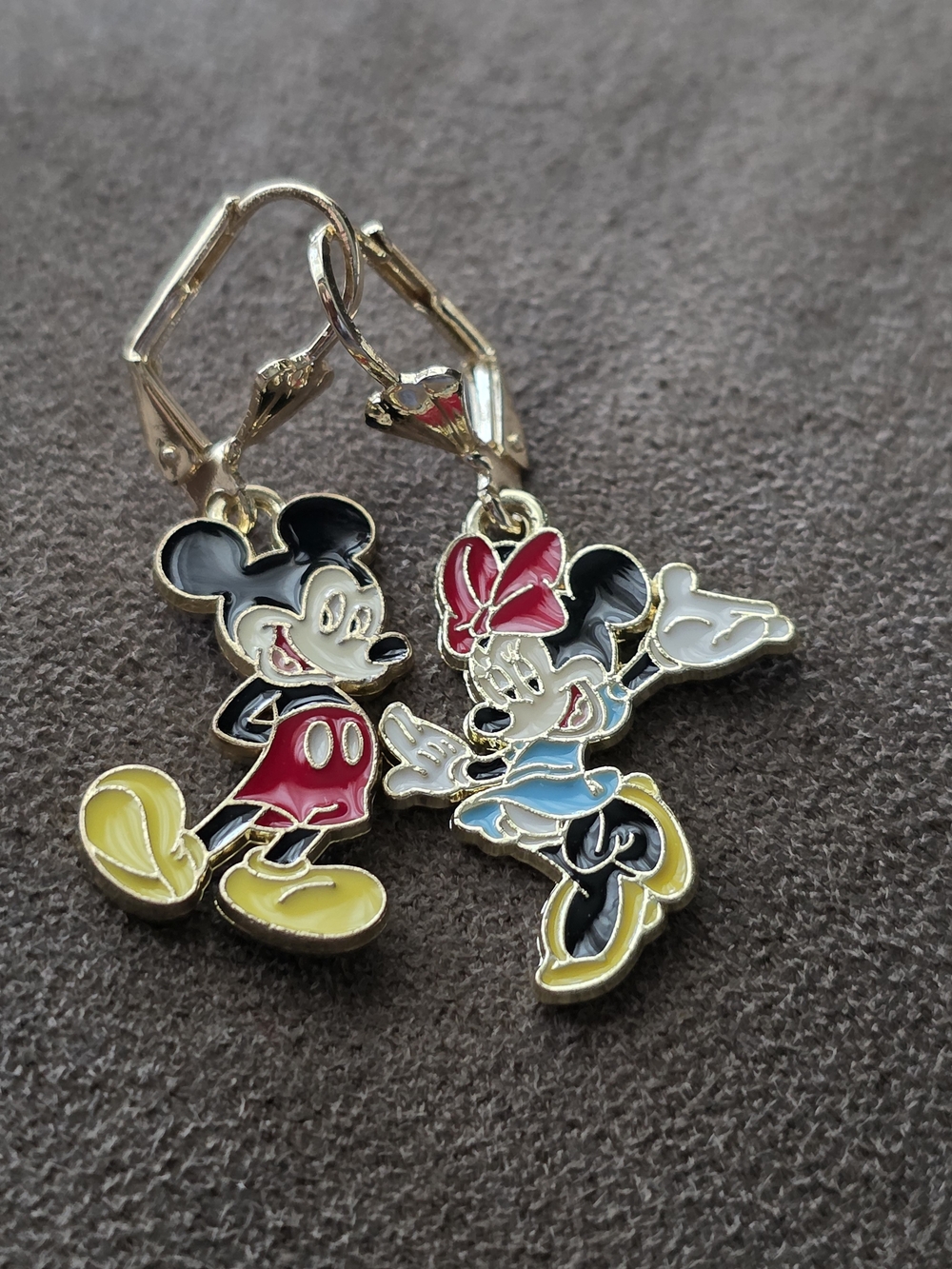 Mickey & Minnie Enamel Drop Earrings - Yellow, Red, Blue